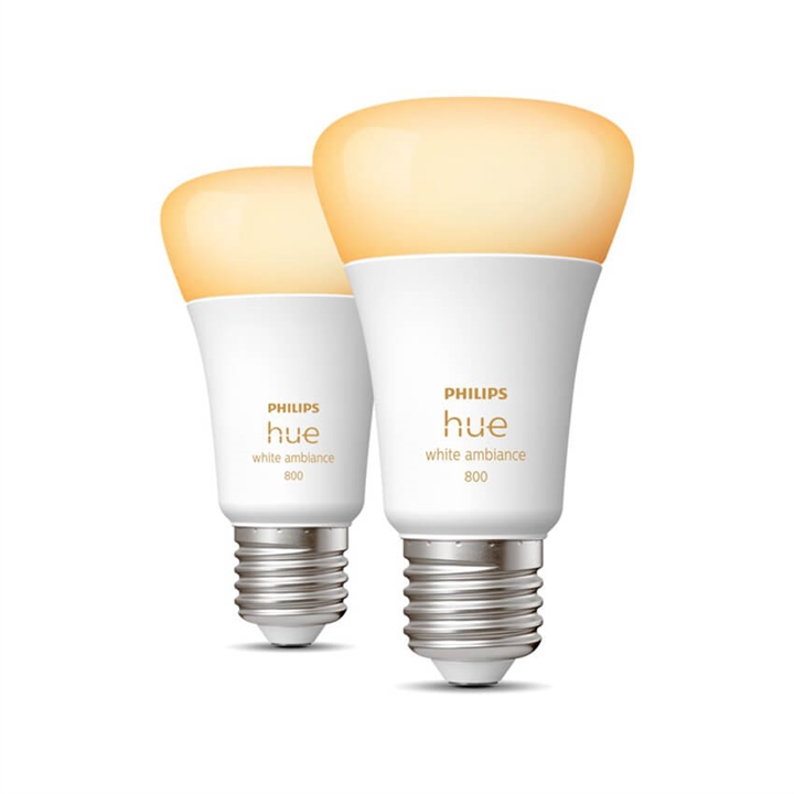 Philips Hue White Ambiance 9W LED E27 800lm 2 stuks