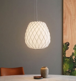 Pinecone Hanglamp, groot - Ø50, wit/chroom