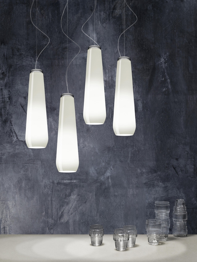 Glass Drop Hanglamp, Wit