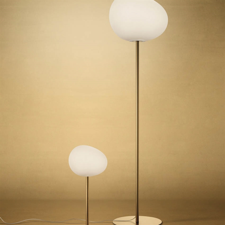 Gregg grande vloerlamp, goud/wit