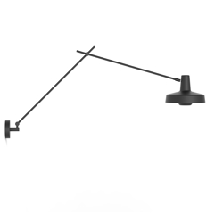 ARIGATO lange wandlamp m/snoer, zwart