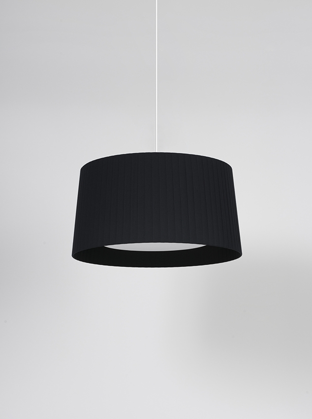 GT5 hanglamp Ø62, zwart met wit ophangsysteem