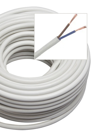 Plastic snoer, Wit (verkocht per meter)