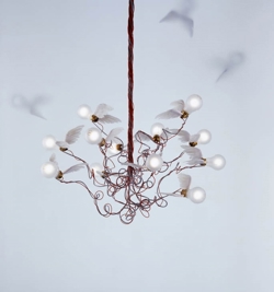 Birdie kroonluchter, rode kabel