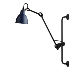Lampe Gras No 210 wandlamp, zwart/blauw