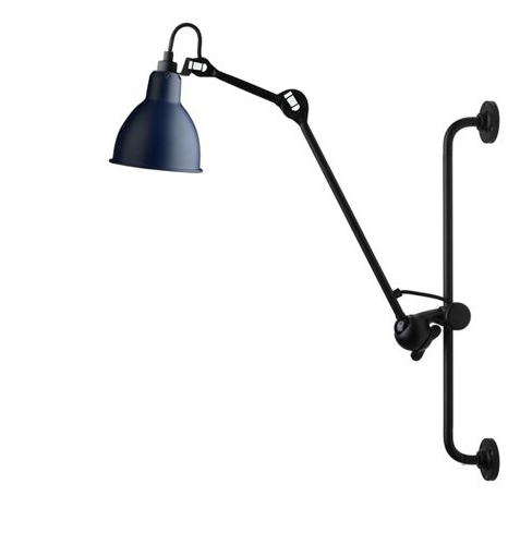 Lampe Gras No 210 wandlamp, zwart/blauw
