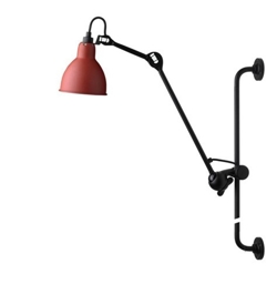 Lampe Gras No 210 wandlamp, zwart/rood
