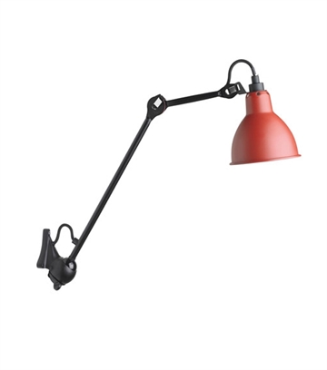Lampe Gras No 222 wandlamp, zwart/rood