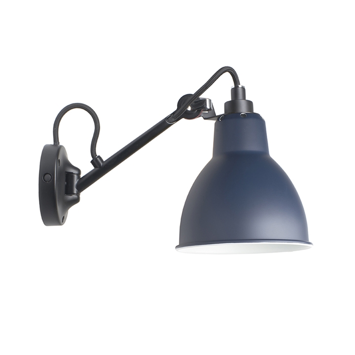 Lampe Gras No 104 wandlamp, zwart/blauw