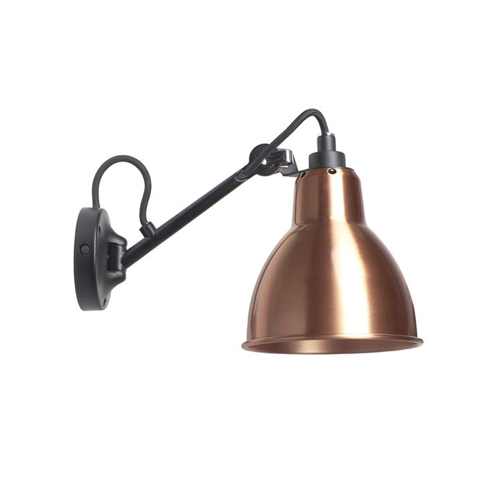 Lampe Gras No 104 wandlamp, zwart/koper