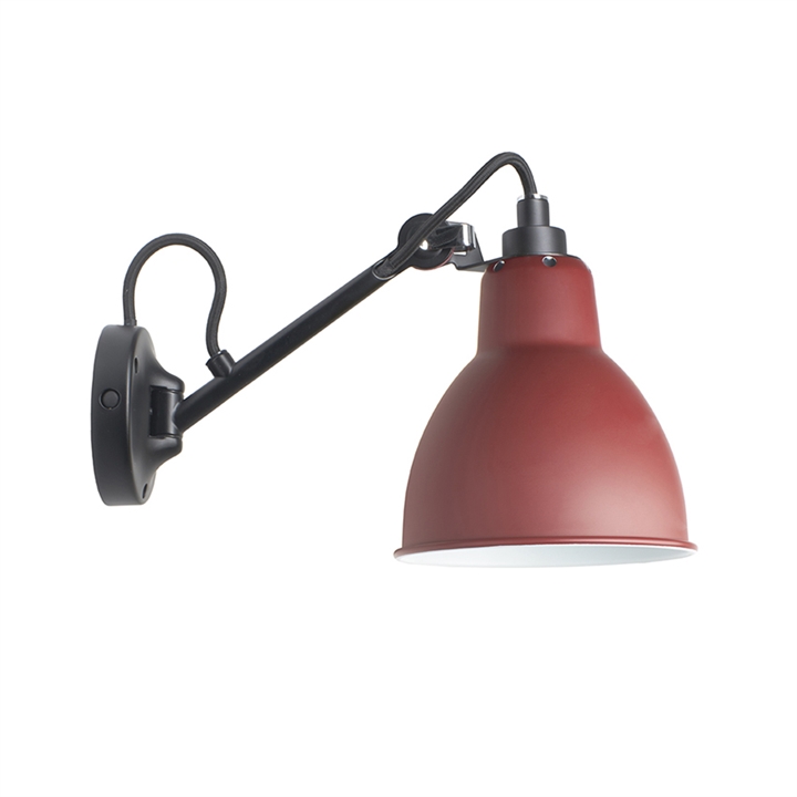 Lampe Gras No 104 wandlamp, zwart/rood