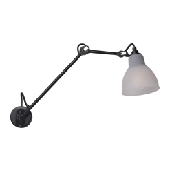 Lampe Gras No 122 Badkamer wandlamp, zwart/polycarbonaat
