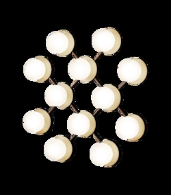 Liila 12 wandlamp / plafondlamp, nordic goud/opal