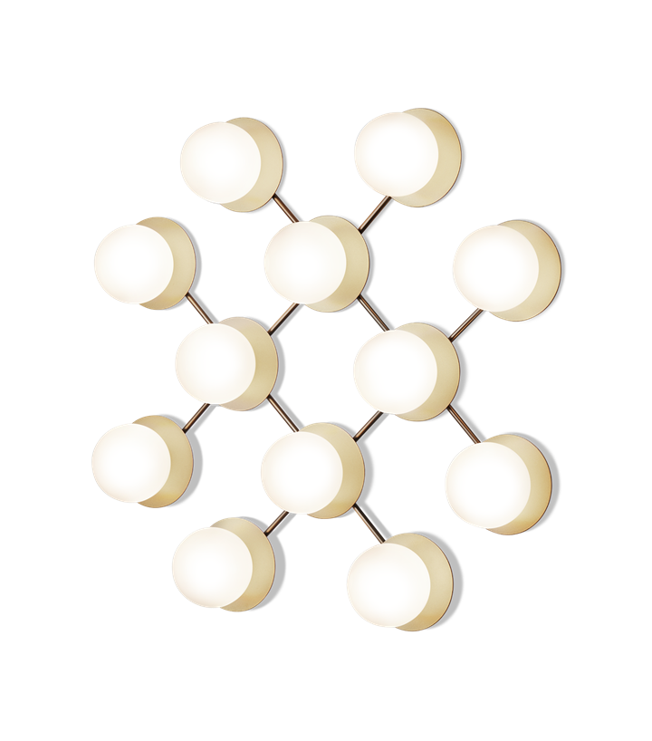 Liila 12 wandlamp / plafondlamp, nordic goud/opal