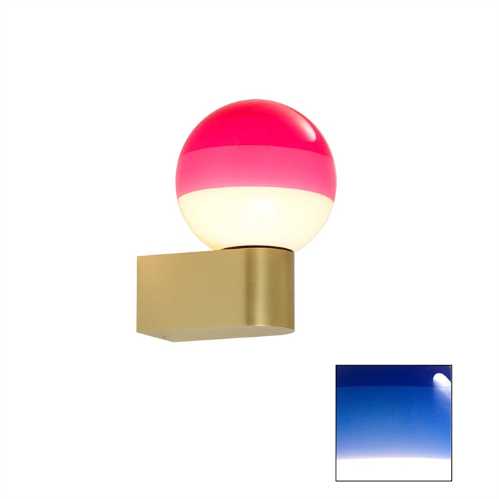 Dipping Light A1-13 wandlamp, Blauw/geborsteld messing