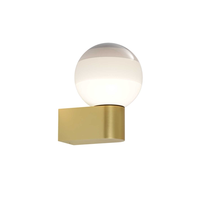 Dipping Light A1-13 wandlamp, Off white/geborsteld messing