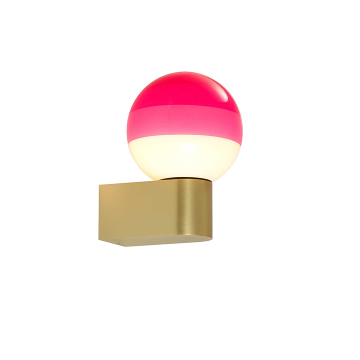 Dipping Light A1-13 wandlamp, Pink/geborsteld messing