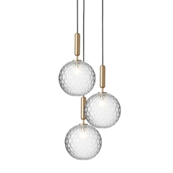 Miira 3 Large hanglamp, messing/helder