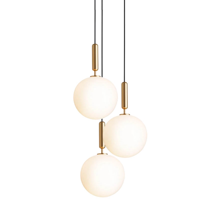 Miira 3 Large hanglamp, messing/opal