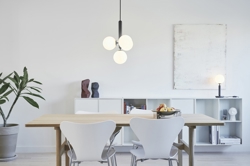 Miira 4 hanglamp, grijs/opaal