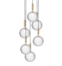 Miira 6 Large hanglamp, messing/helder