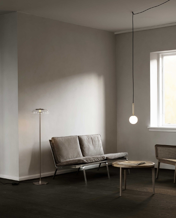 Miira 1 hanglamp, messing/opaal