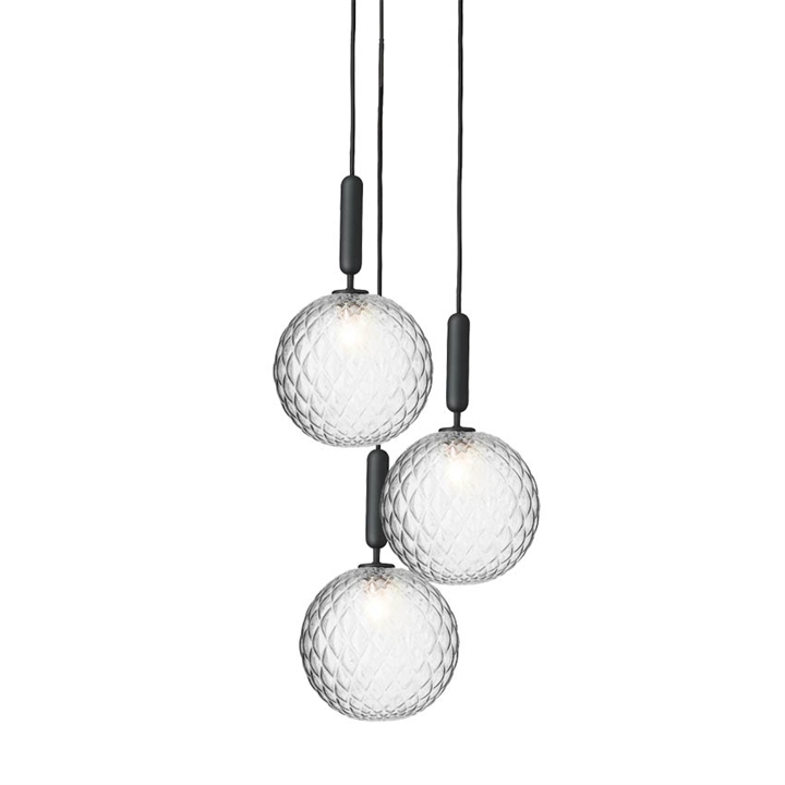 Miira 3 Large hanglamp, grijs/helder