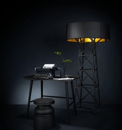 Construction vloerlamp Medium, mat zwart