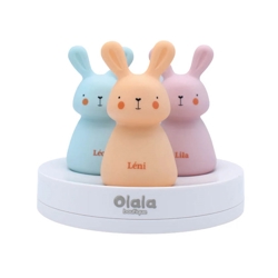 Nachtlamp Trio konijn, gekleurd