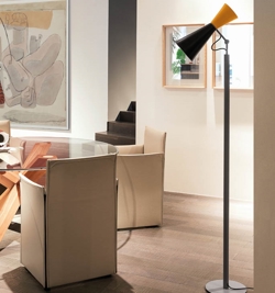 Parliament vloerlamp, zwart/geel