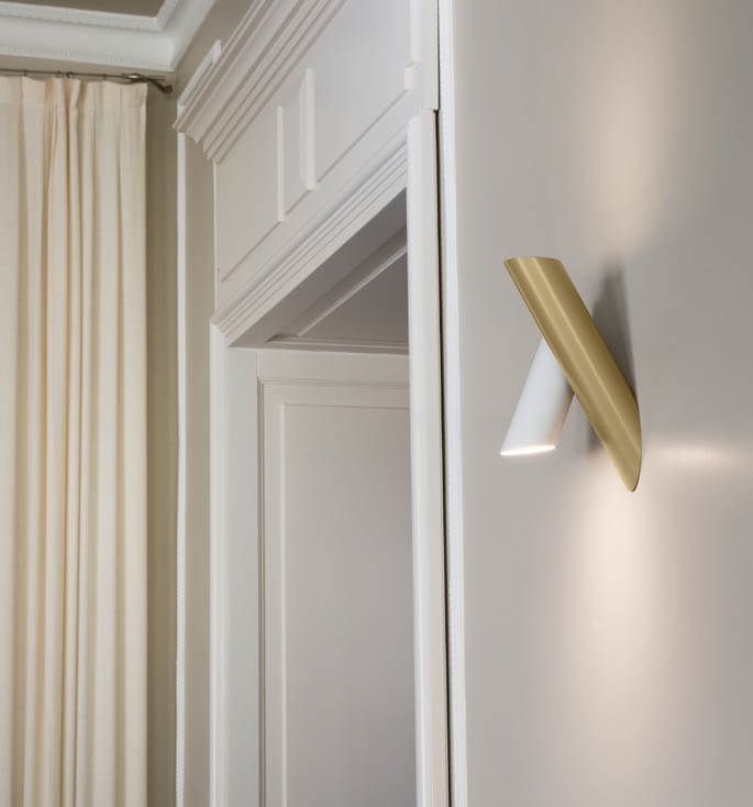 Tubes Large wandlamp, wit/licht goud