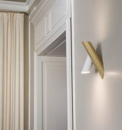 Tubes Large wandlamp, wit/licht goud