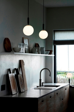 Miira 1 Large hanglamp, grijs/opaal