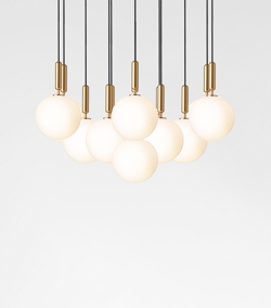 Miira 13 hanglamp, opaal/messing