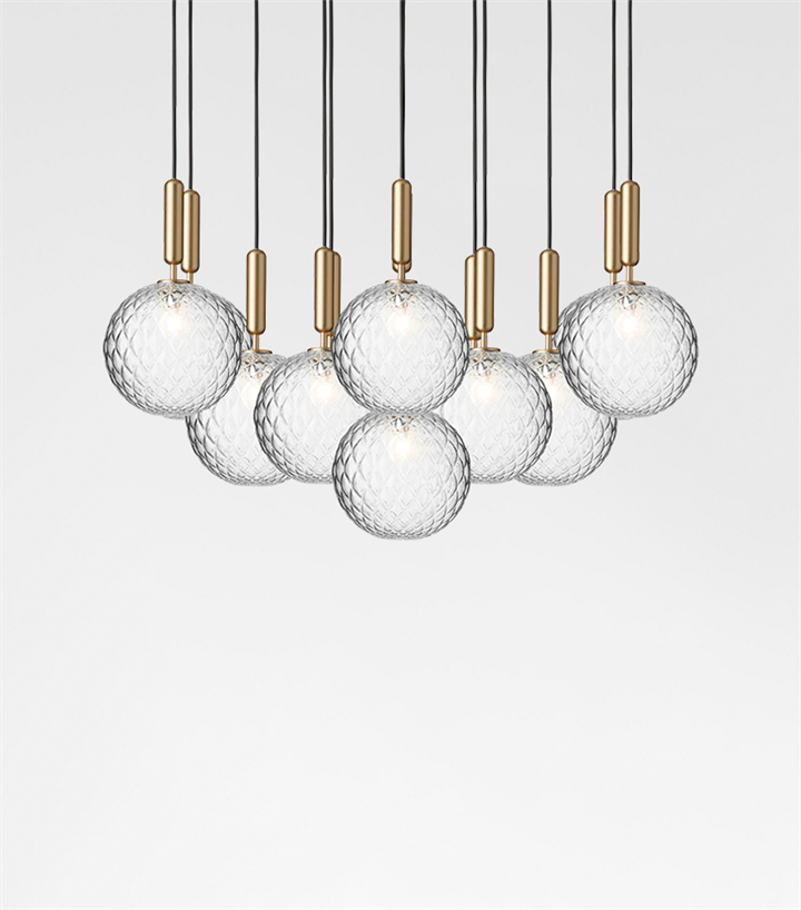 Miira 13 hanglamp, optic/messing