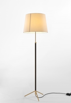 Pie de salón Vloerlamp G1 beige perkament/messing