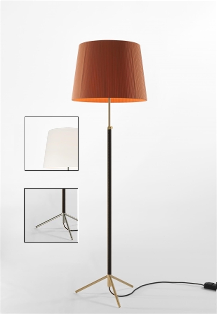 Pie de salón Vloerlamp G1 wit/chroom
