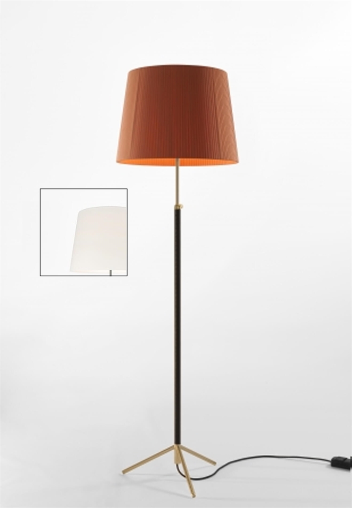 Pie de salón Vloerlamp G1 wit/messing