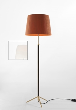 Pie de salón Vloerlamp G1 wit/messing