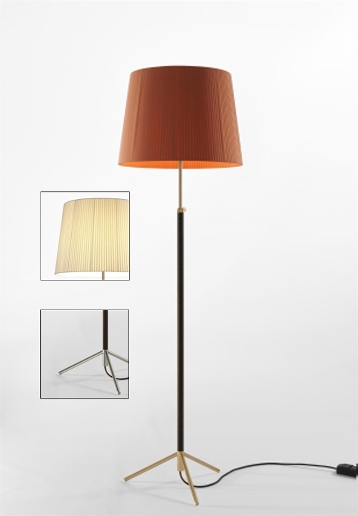 Pie de salón Vloerlamp G1 natuur/chroom