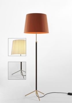 Pie de salón Vloerlamp G1 natuur/chroom