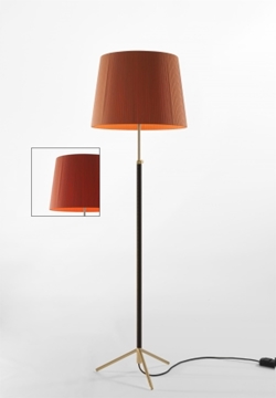 Pie de salón Vloerlamp G1 rood/messing
