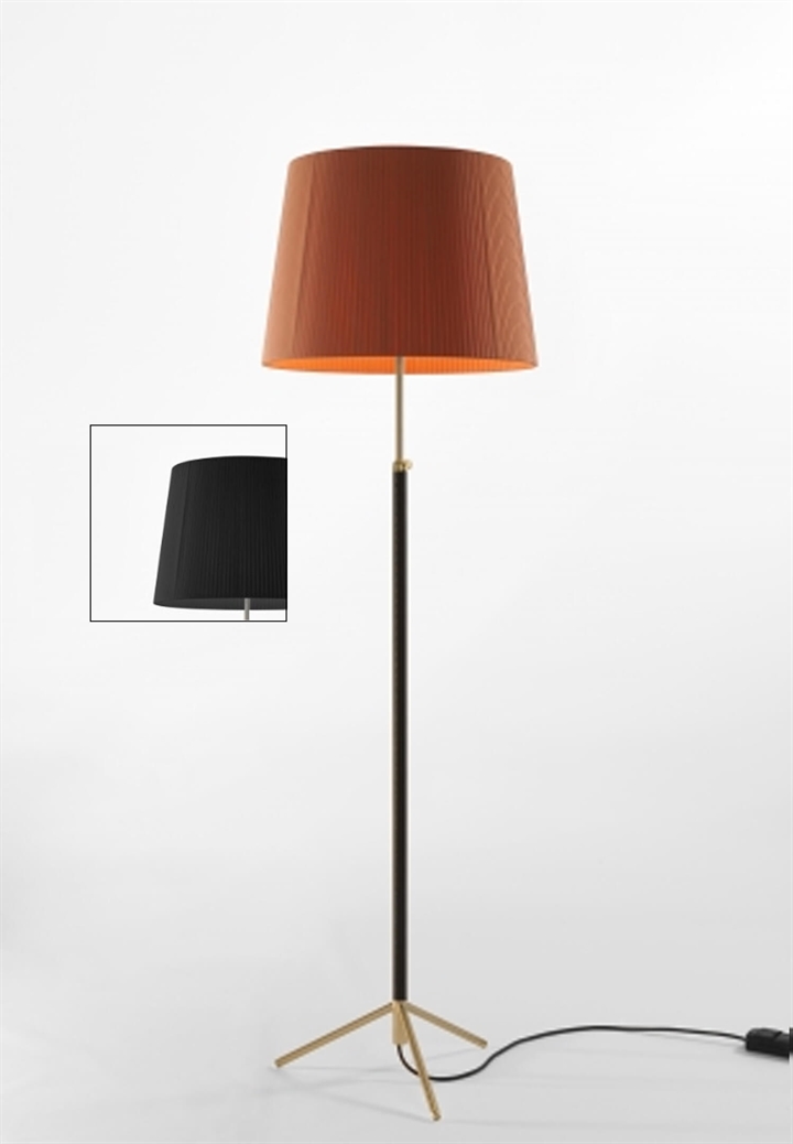 Pie de salón Vloerlamp G1 zwart/messing