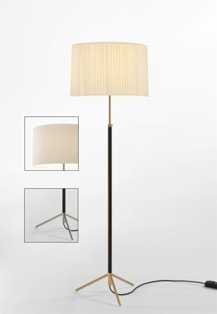 Pie de salón Vloerlamp G2 wit/chroom