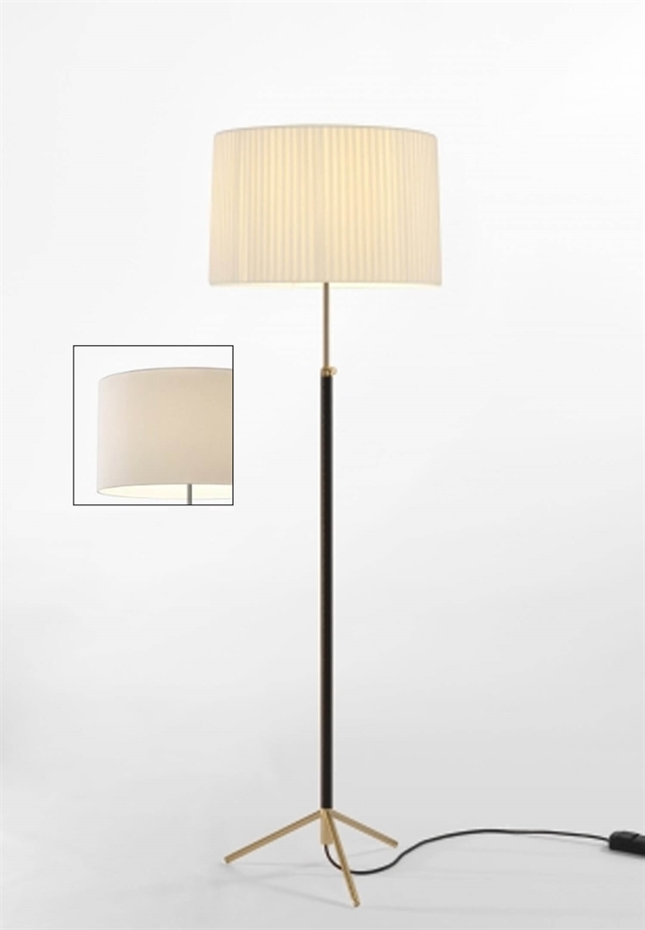 Pie de salón Vloerlamp G2 wit/messing