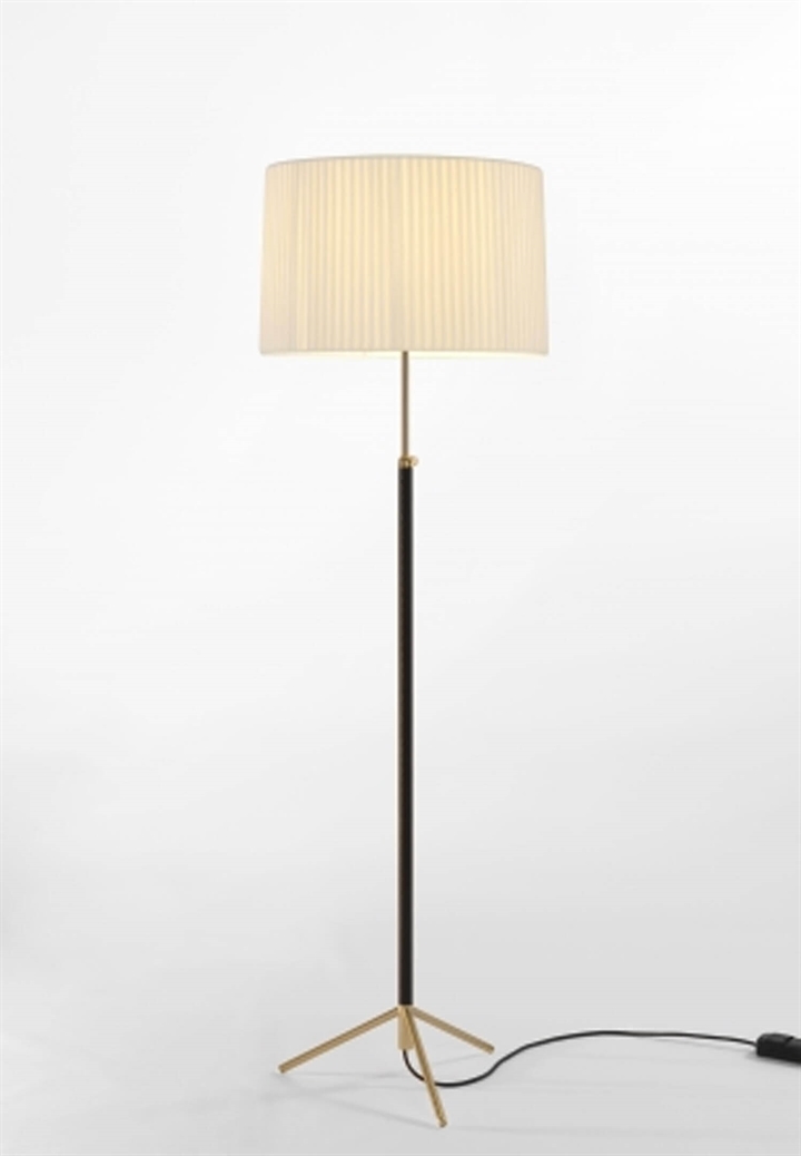 Pie de salón Vloerlamp G2 natuur/messing