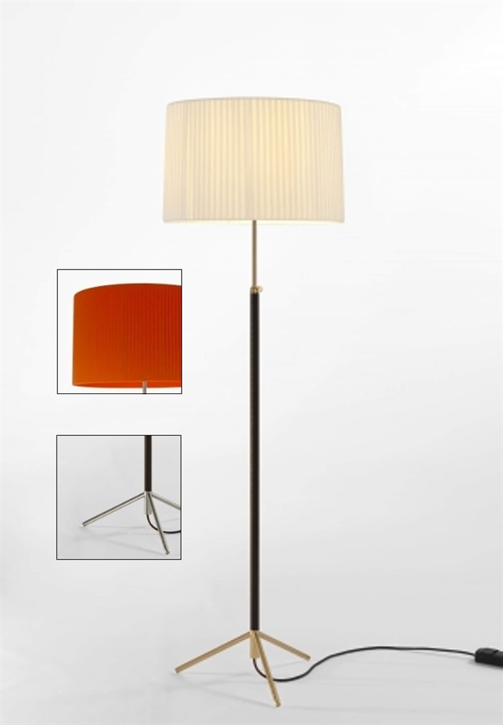 Pie de salón Vloerlamp G2 rood/chroom