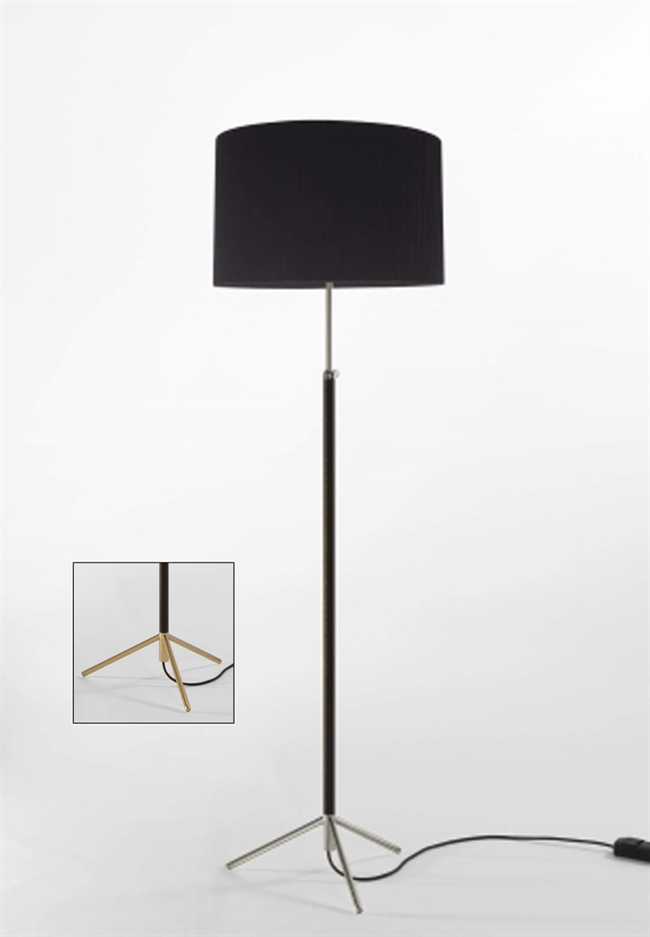 Pie de salón Vloerlamp G2 zwart/messing
