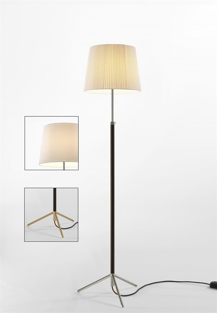 Pie de salón Vloerlamp G3 wit/messing