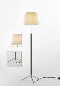 Pie de salón Vloerlamp G3 wit/messing